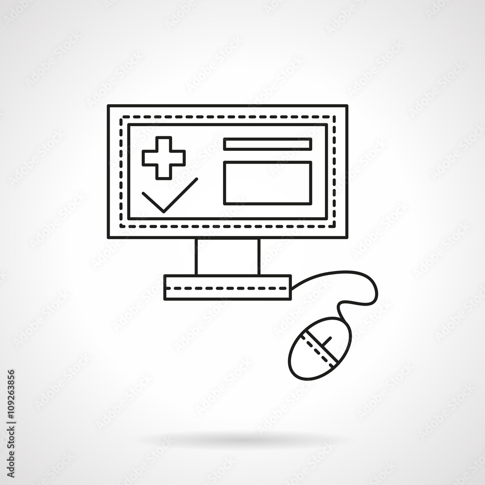 Hospital administration flat line vector icon Hospital administration flat line vector icon