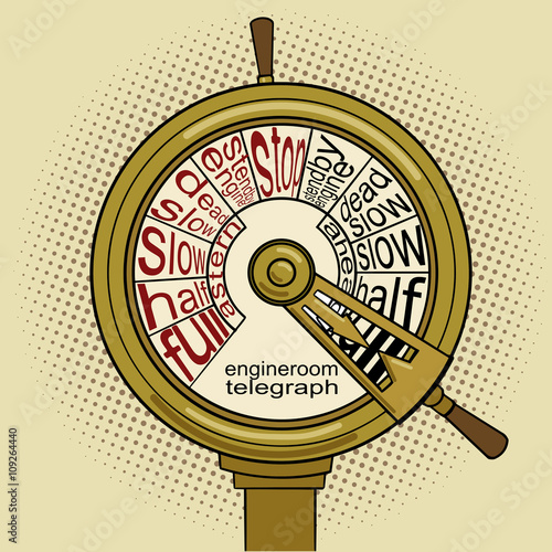 Engine order telegraph  pop art vector