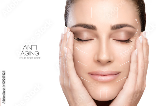 Surgery and Anti Aging Concept. Beauty Face Spa Woman