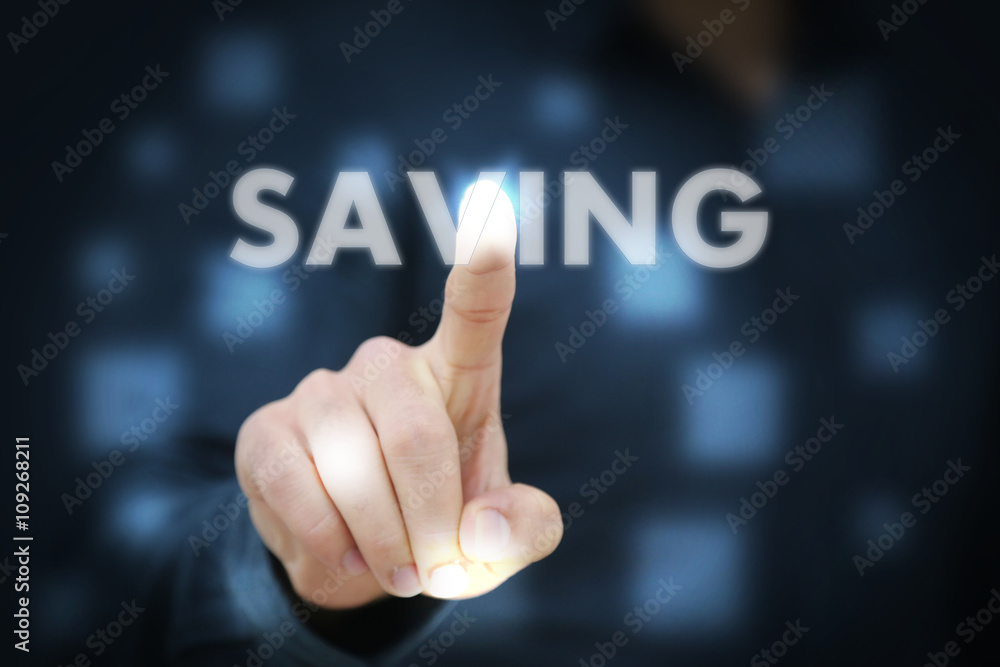 Businessman touching Saving Businessman touching Saving
