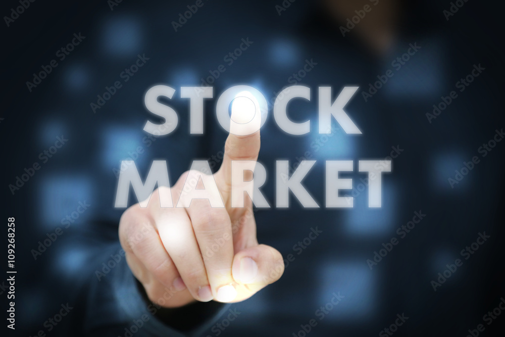 Businessman touching Stock Market Businessman touching Stock Market