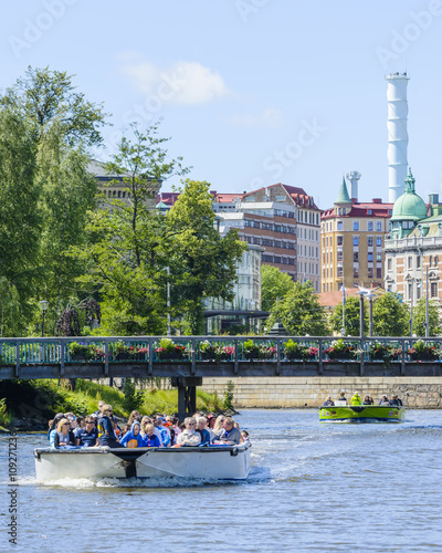 Tourists on boat photo