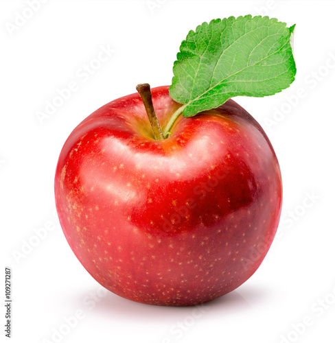 red apple isolated on the white background