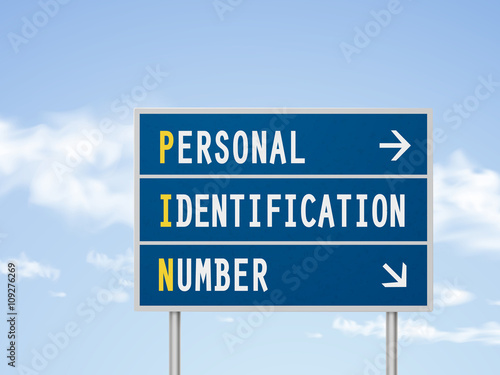 3d illustration road sign with personal identification number