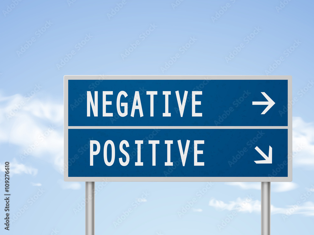 3d illustration road sign with negative and positive 3d illustration road sign with negative and positive