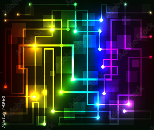 Colorful Abstract futuristic modern hi-tech glowing background illustration