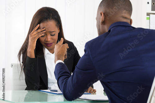 Boss Bullying At Her Female Worker