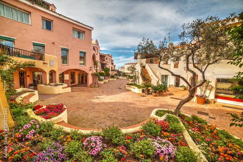 Canvas Print flower bed in Porto Cervo