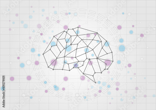 abstract brain technology concept background. vector illustratio