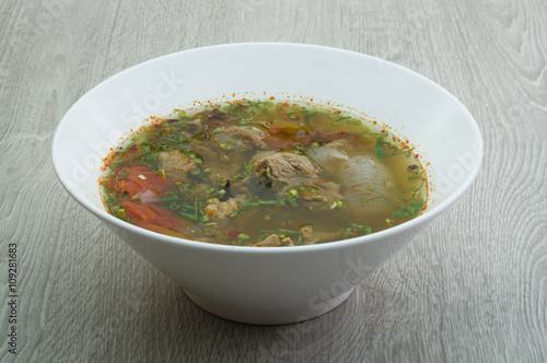 Bowl of beef soup