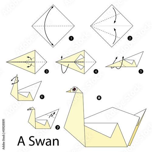 Step by step instructions how to make origami A Swan.