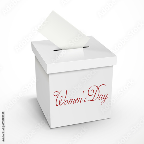 women's day words on the white box