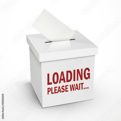 loading word on the 3d white voting box