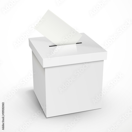 blank 3d white voting box