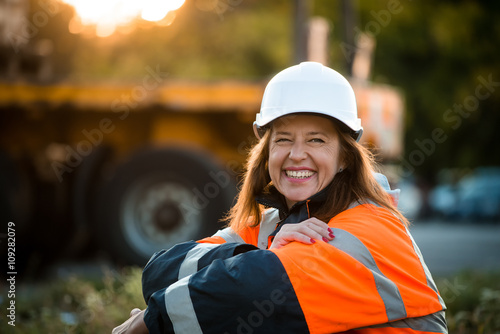 Happy in work -  senior woman engineer