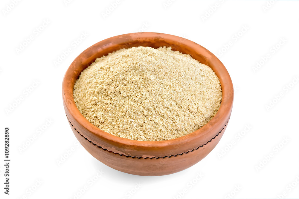 Flour sesame in bowl Flour sesame in bowl