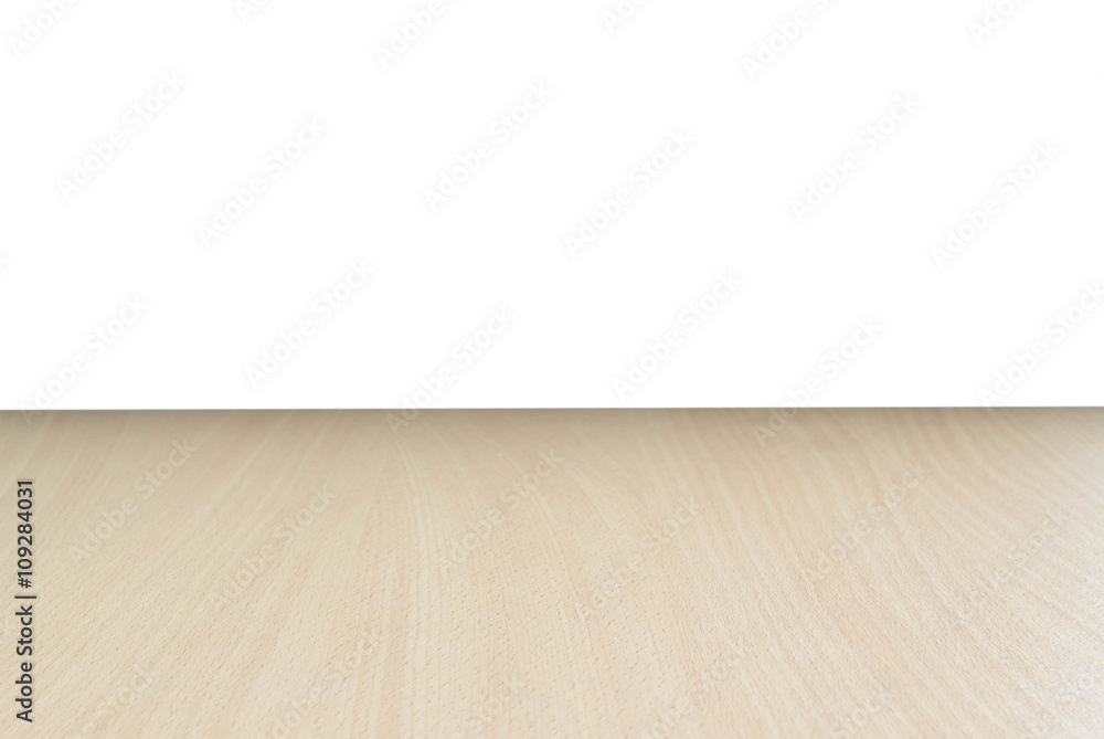 empty perspective wood over white background empty perspective wood over white background