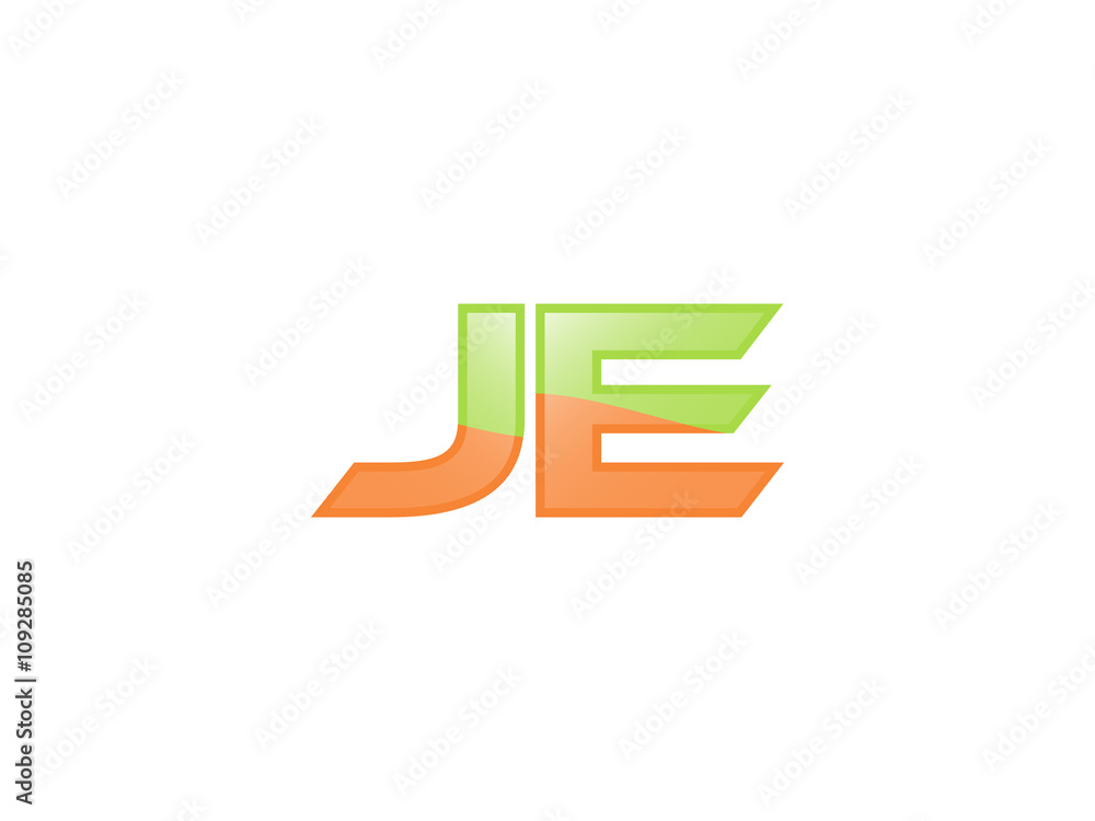 Green Orange shiny JE letters Green Orange shiny JE letters