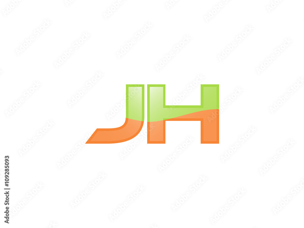 Green Orange shiny JH letters Green Orange shiny JH letters