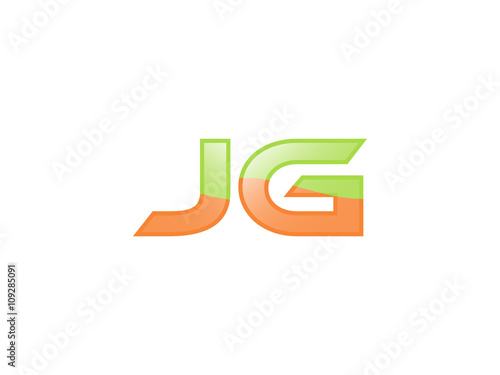 Free Download Green Orange shiny JG letters - GFXLoad
