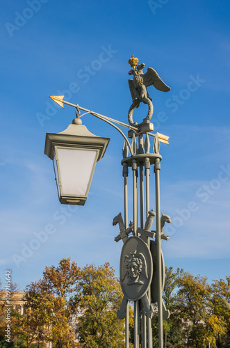 Decorative lantern on the bridge of St. Joh
n. Peter and Paul Fortress, St. Petersburg, Russia