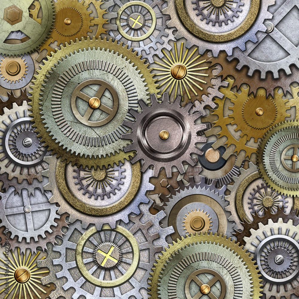 metallic gears background metallic gears background