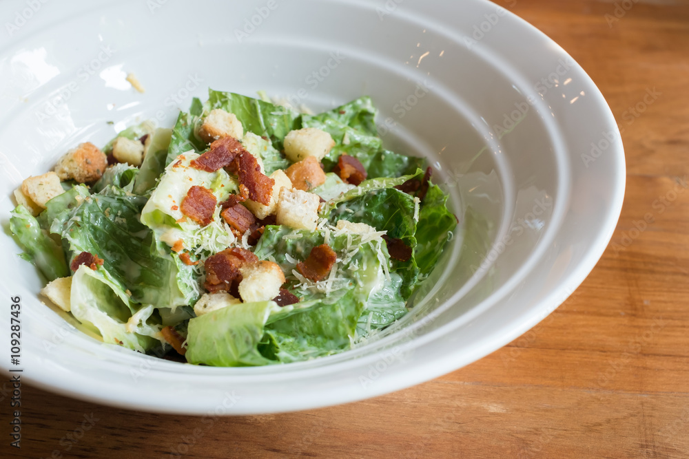 Chef's salad in the white bowl Chef's salad in the white bowl