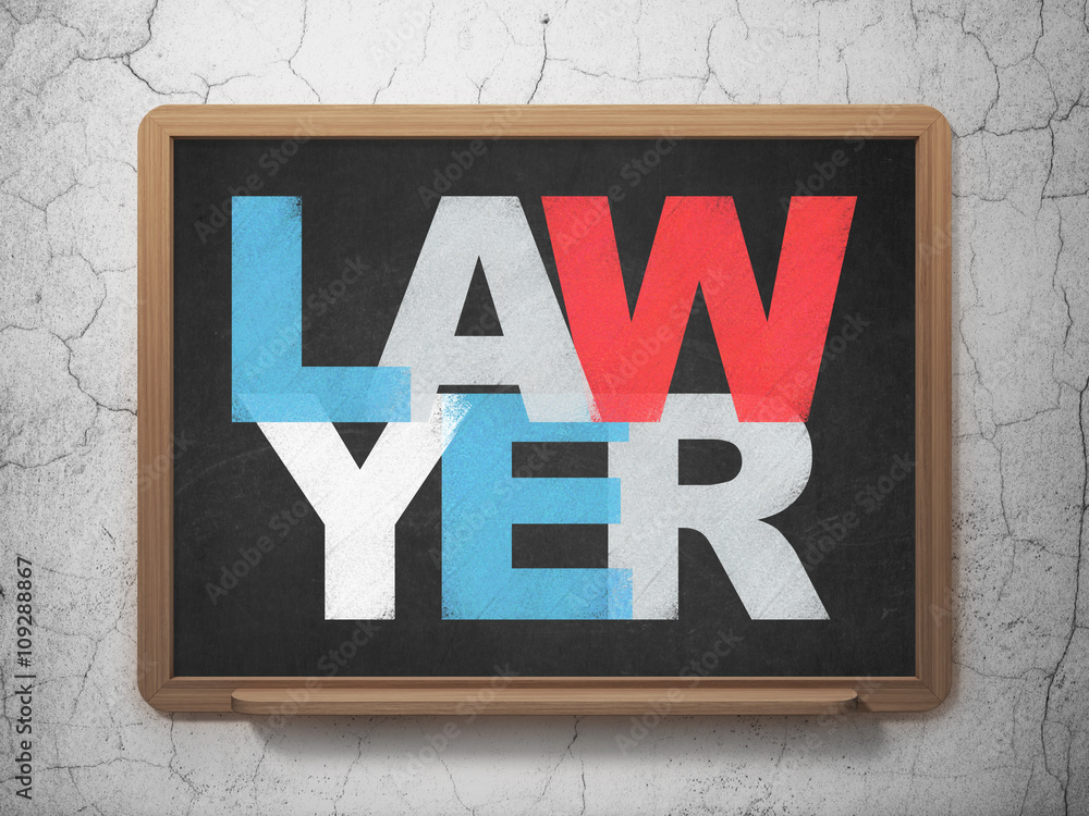 Law concept: Lawyer on School board background Law concept: Lawyer on School board background