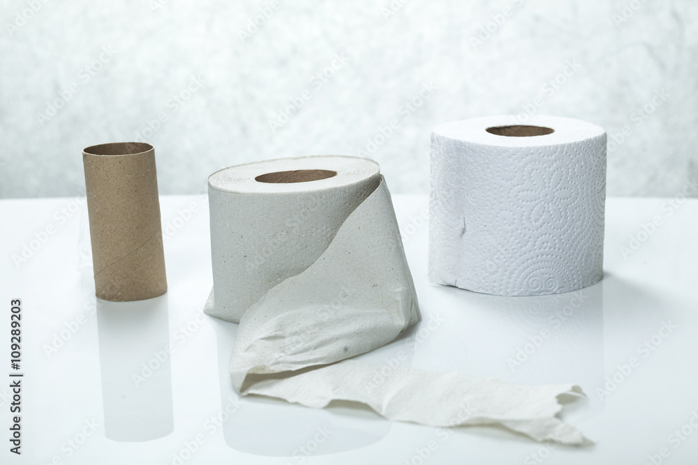 Fototapeta premium toilet paper from recycled materials in a roll
