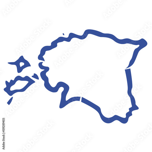 Estonia map, outlines