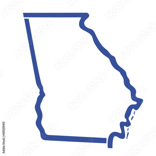 Georgia map, outlines