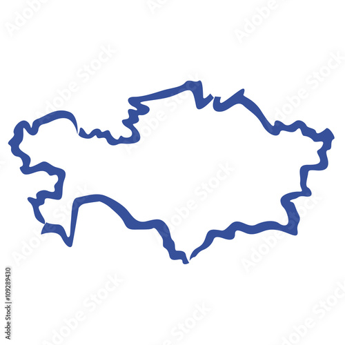Kazakhstan map, outlines