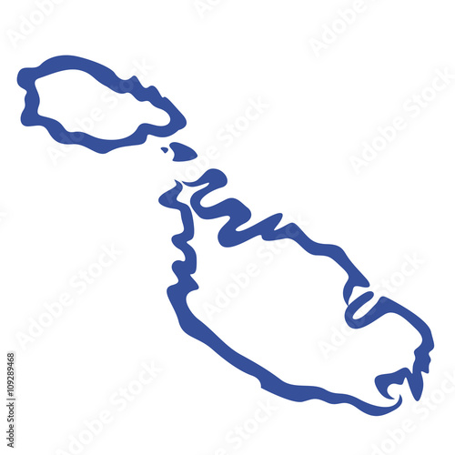 Malta map, outlines
