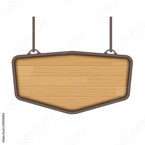 vector wooden sign isolated on white background