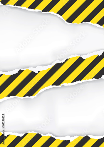 Ripped Paper With Construction Sign. 
Illustration of ripped paper with construction sign with place for your image or text. Vector available.
