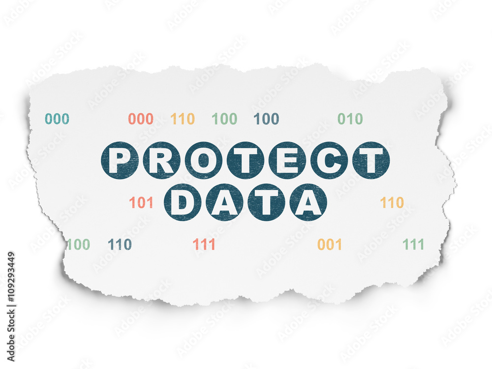 Privacy concept: Protect Data on Torn Paper background Privacy concept: Protect Data on Torn Paper background