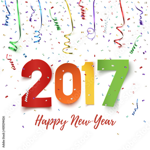 Happy New Year 2017 celebration background.