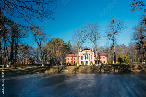 Old manor house in village Korenevka in Gomel region, Belarus