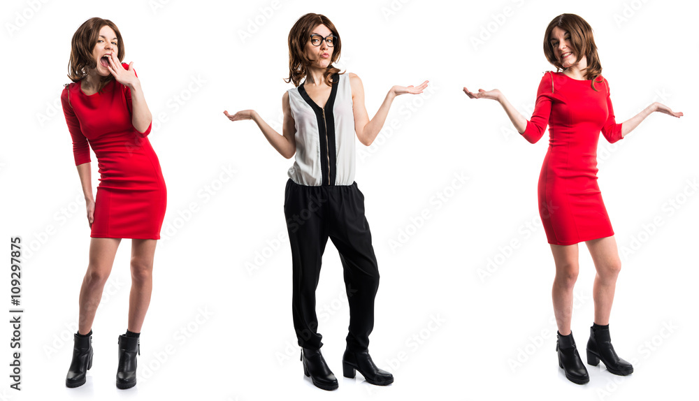 Fototapeta premium Pretty woman making unimportant gesture