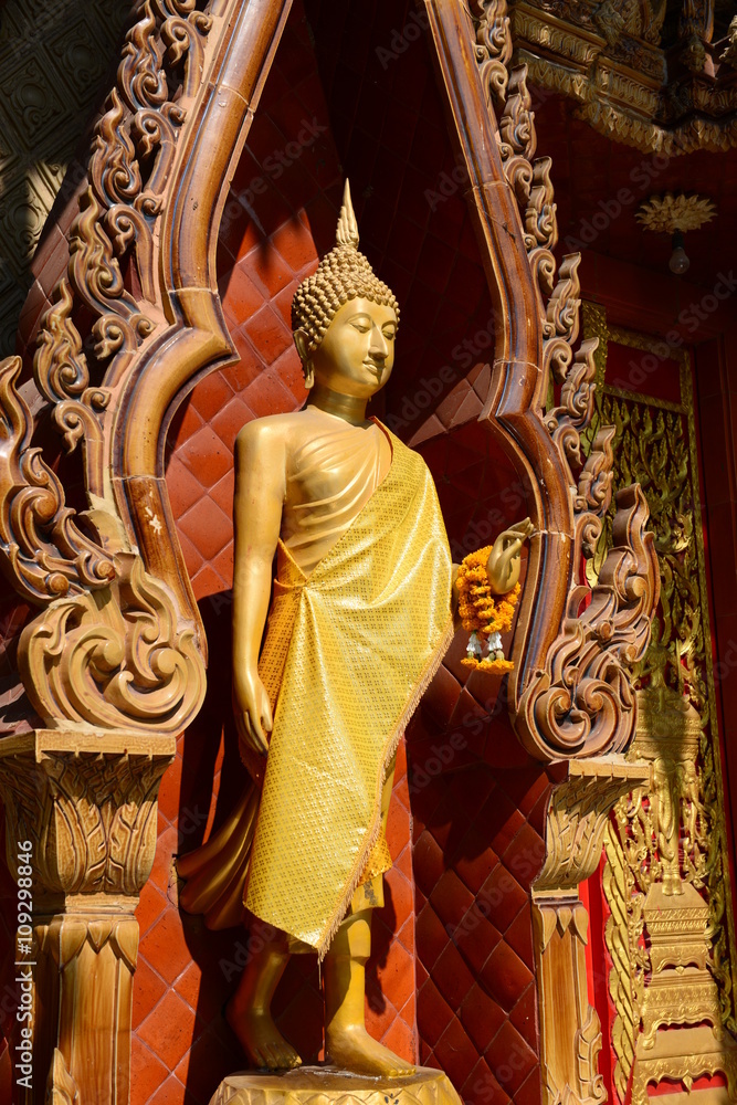 Buddha statue at Wat Mai Amphawan, Korat Thailand