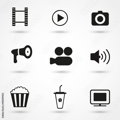Movie Icons black set