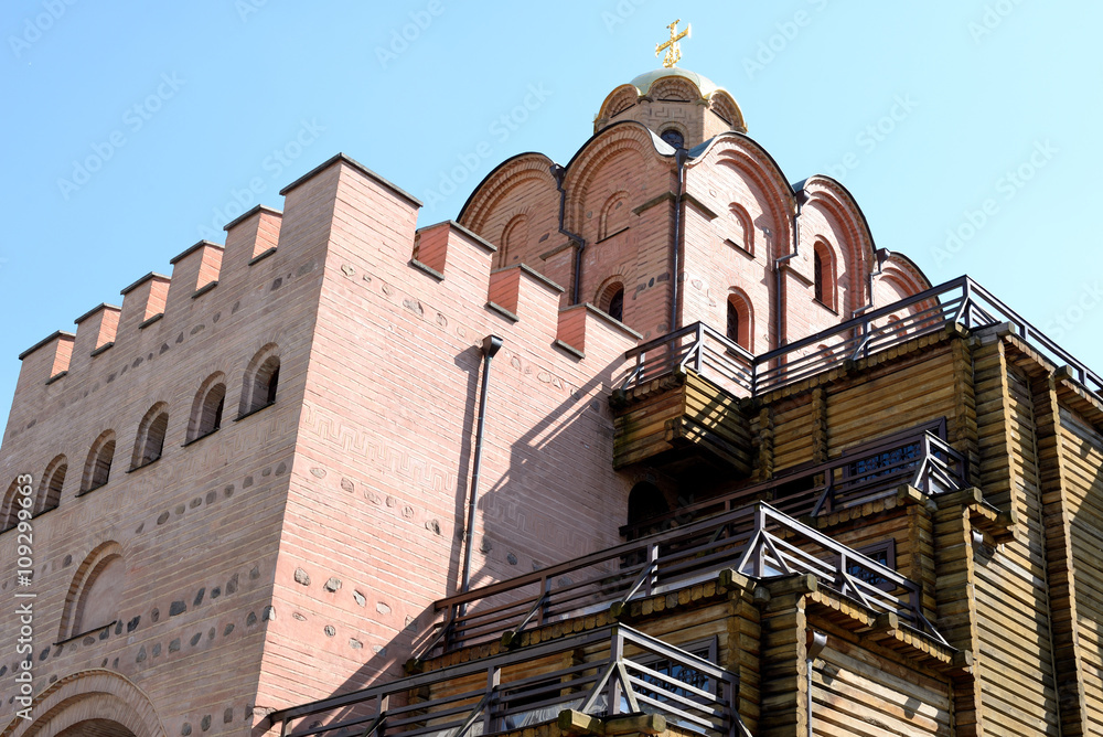 Historical monument of defensive architecture Golden Gate, Kyiv
