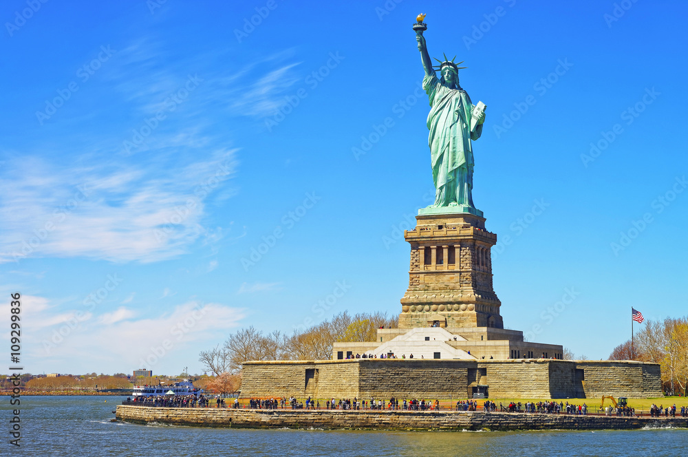 Liberty Island and Statue in Upper Bay