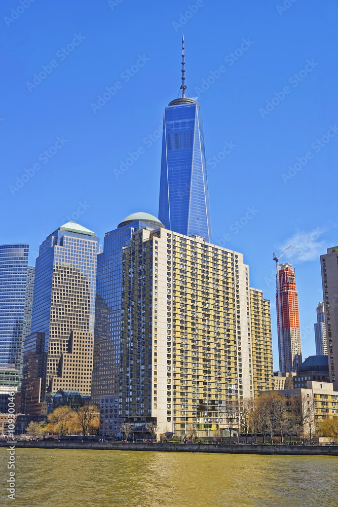 World Financial Center skyline at Battery Park City of Lower Manhattan