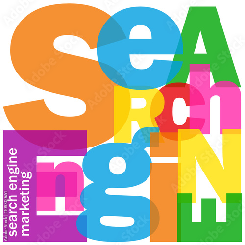 SEARCH ENGINE MARKETING Vector Letters Collage