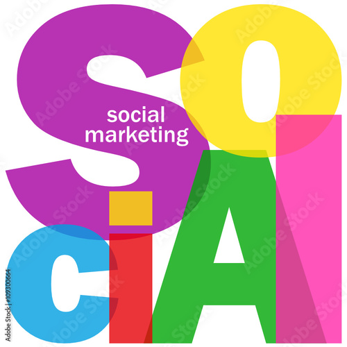SOCIAL MARKETING Vector Letters Collage