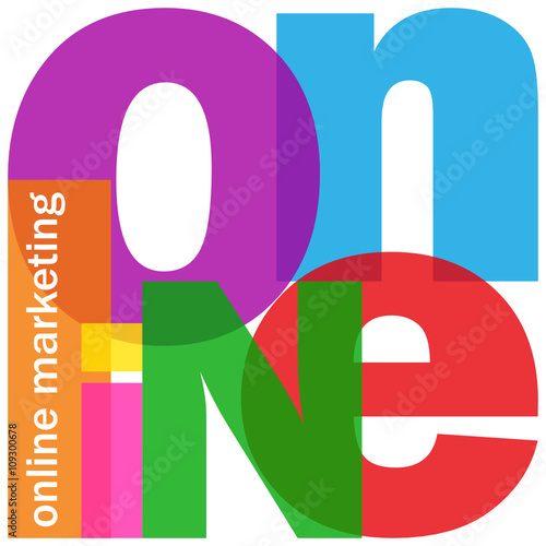 ONLINE MARKETING Vector Letters Collage