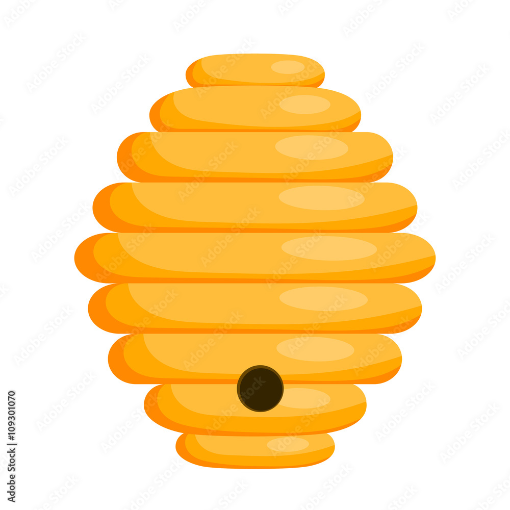 Yellow bee hive on a white background. Bee hive isolate. Stock V Yellow bee hive on a white background. Bee hive isolate. Stock V
