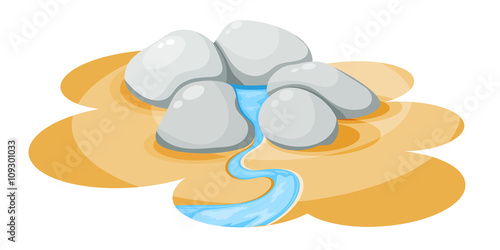 Cartoon spring on a white background. Illustration of spring amo