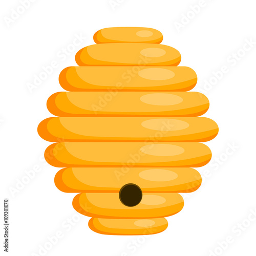 Yellow bee hive on a white background. Bee hive isolate. Stock V